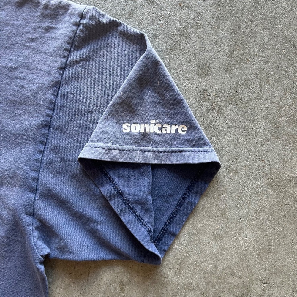 Vintage 90s Sonicare Promo Shirt Size Large Faded Blue X Ray Toothbrush Teeth - Picture 6 of 6